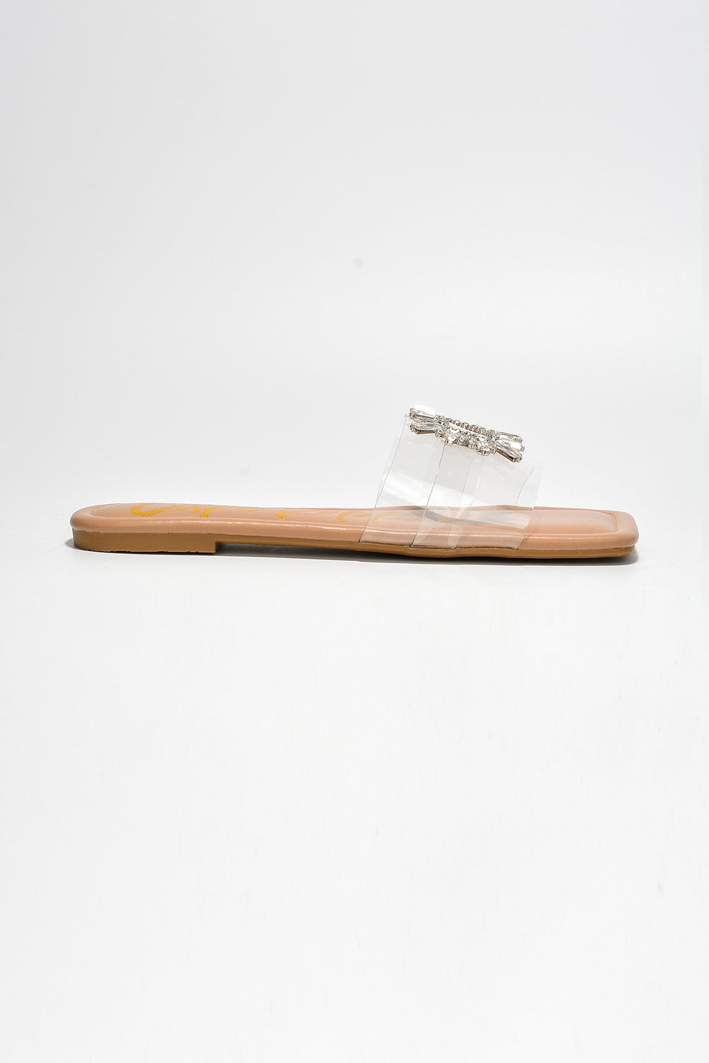 Amiya Clear + Nude Glam Star Slides
