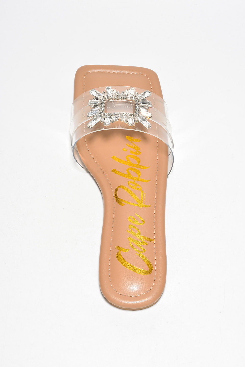 Amiya Clear + Nude Glam Star Slides