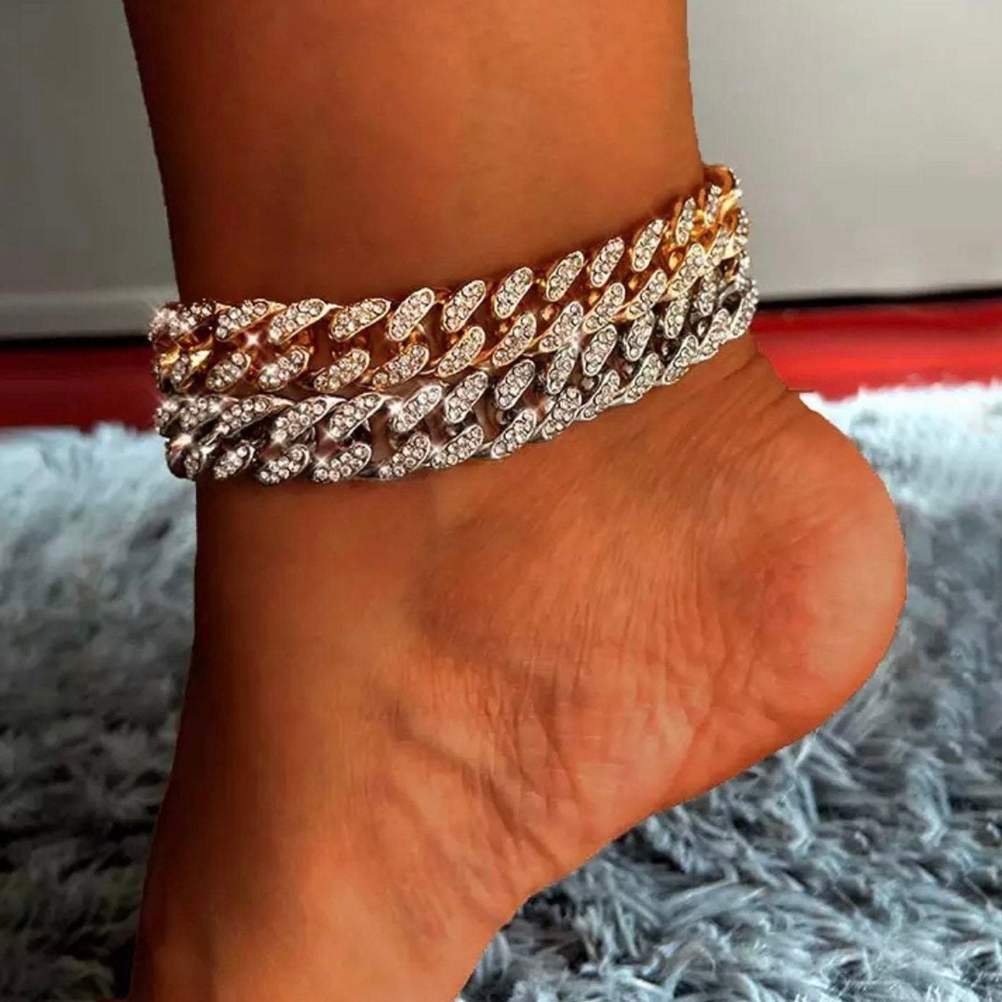 Cuban Link Anklet - 18k Gold Plated